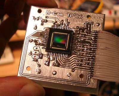 Sensorplatine mit 3-Megapixel CMOS-Sensor.