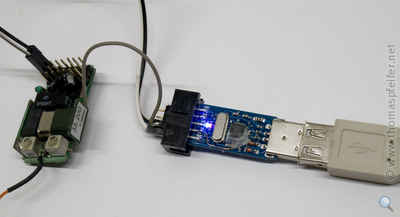 Modifizierter USBASP mit einem 35Mhz Modellbau-Empfänger